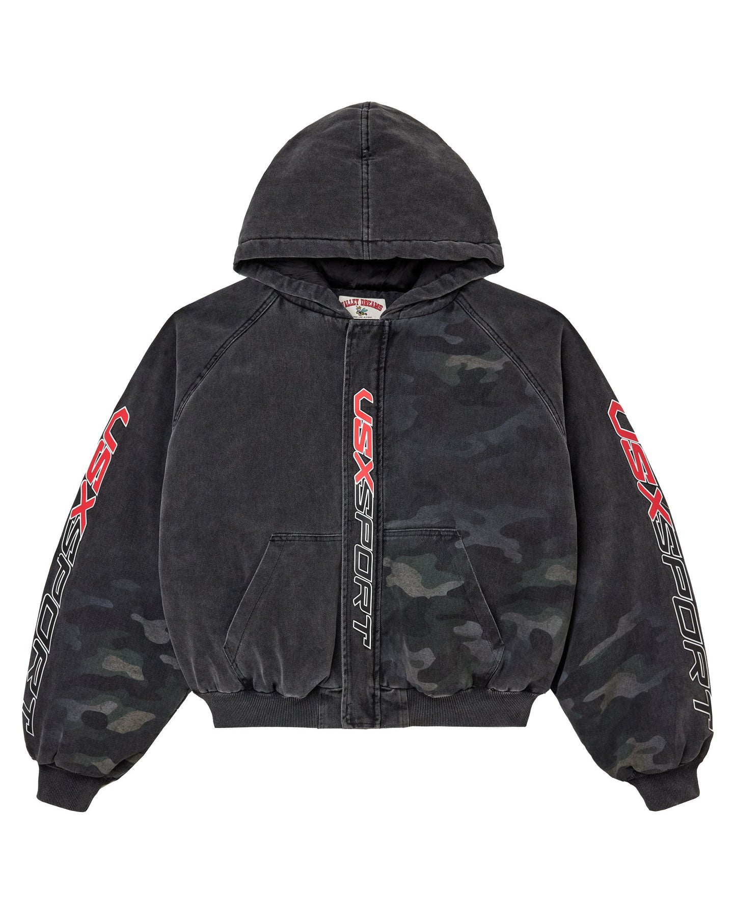 CAMO HOOD BOMBER
