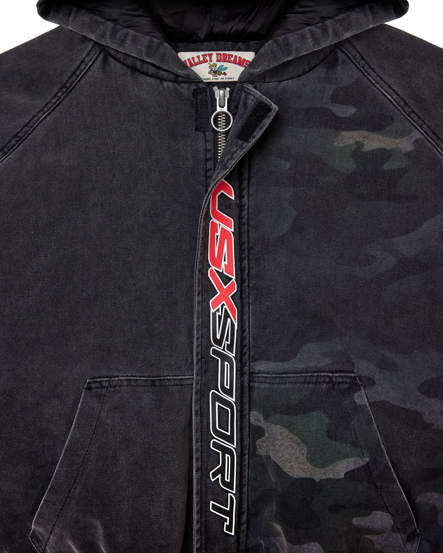 CAMO HOOD BOMBER